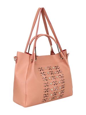 pink leatherette (pu) handbag combo - 16257776 - Standard Image - 4