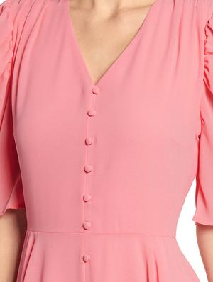 button up frilled flare dress - 16258862 - Standard Image - 4