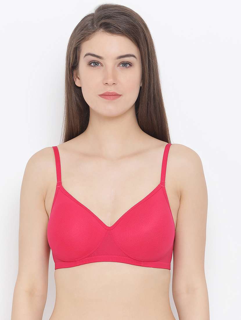pink solid bra