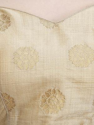 gold raw silk brocade blouse - 16259473 - Standard Image - 4