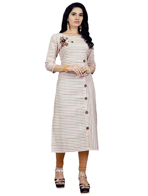 striped straight kurta - 16259478 - Standard Image - 1