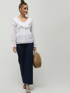 ruffle detail dobby top - 16259846 - Standard Image - 4
