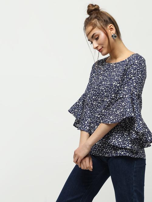bell sleeved floral top - 16259847 - Very Small Image - 1