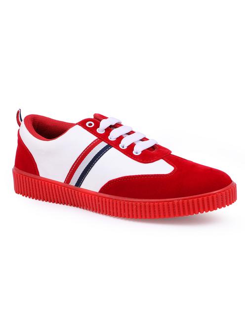 red suede lace up sneakers - 16260757 - Standard Image - 1