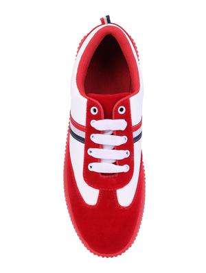 red suede lace up sneakers - 16260757 - Standard Image - 4