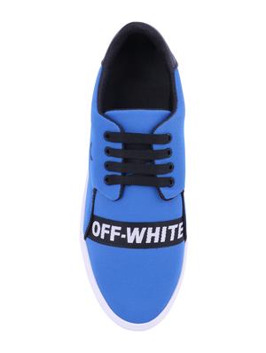 blue canvas lace up sneakers - 16260761 - Standard Image - 4