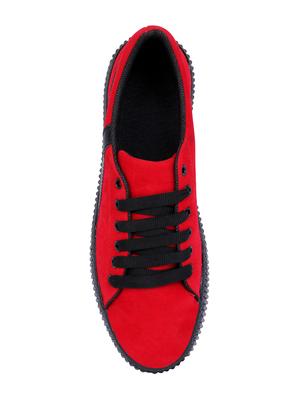 red canvas lace up sneakers - 16260768 - Standard Image - 4