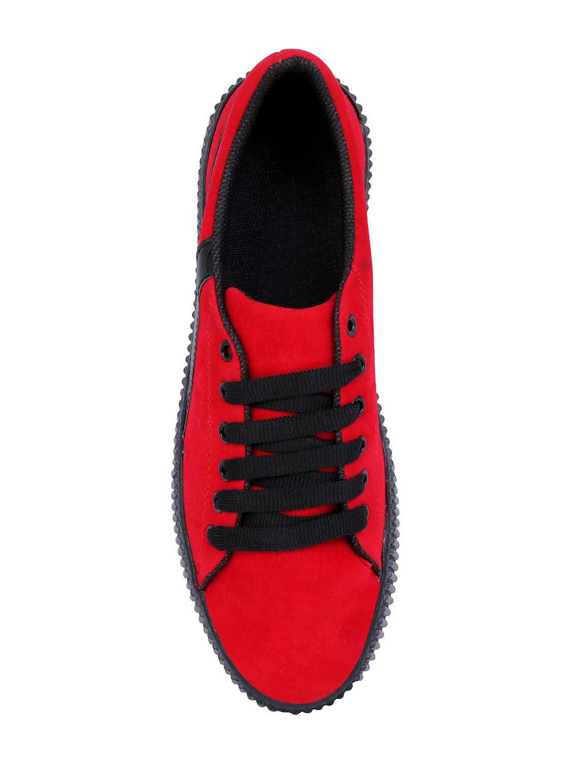 red canvas lace up sneakers - 16260768 - Zoom Image - 4