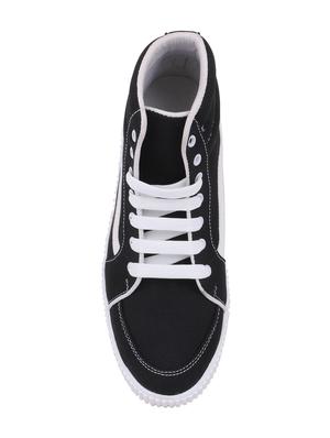 black canvas lace up sneakers - 16260770 - Standard Image - 4