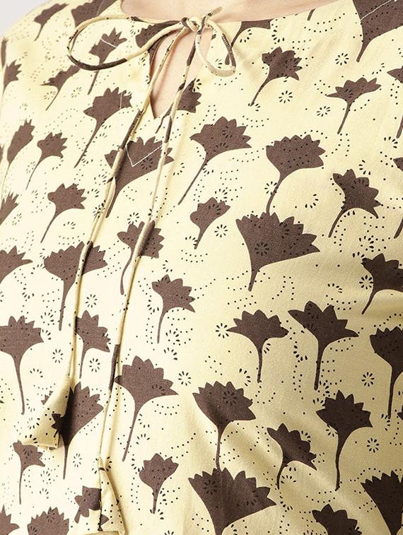 Printed straight kurta skirt set - 16261463 - Zoom Image - 4