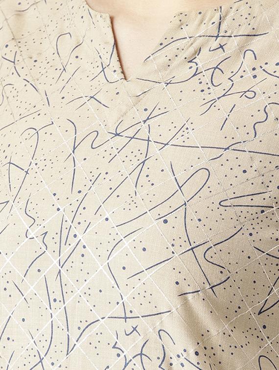 Printed straight kurta palazzo set - 16261469 - Zoom Image - 4
