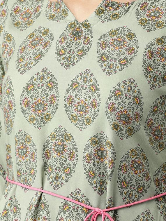 Printed High low kurta palazzo - 16261472 - Zoom Image - 4