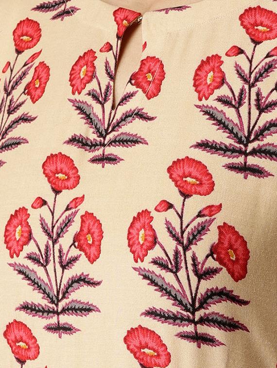 Floral Flared kurta palazzo set - 16261479 - Zoom Image - 4
