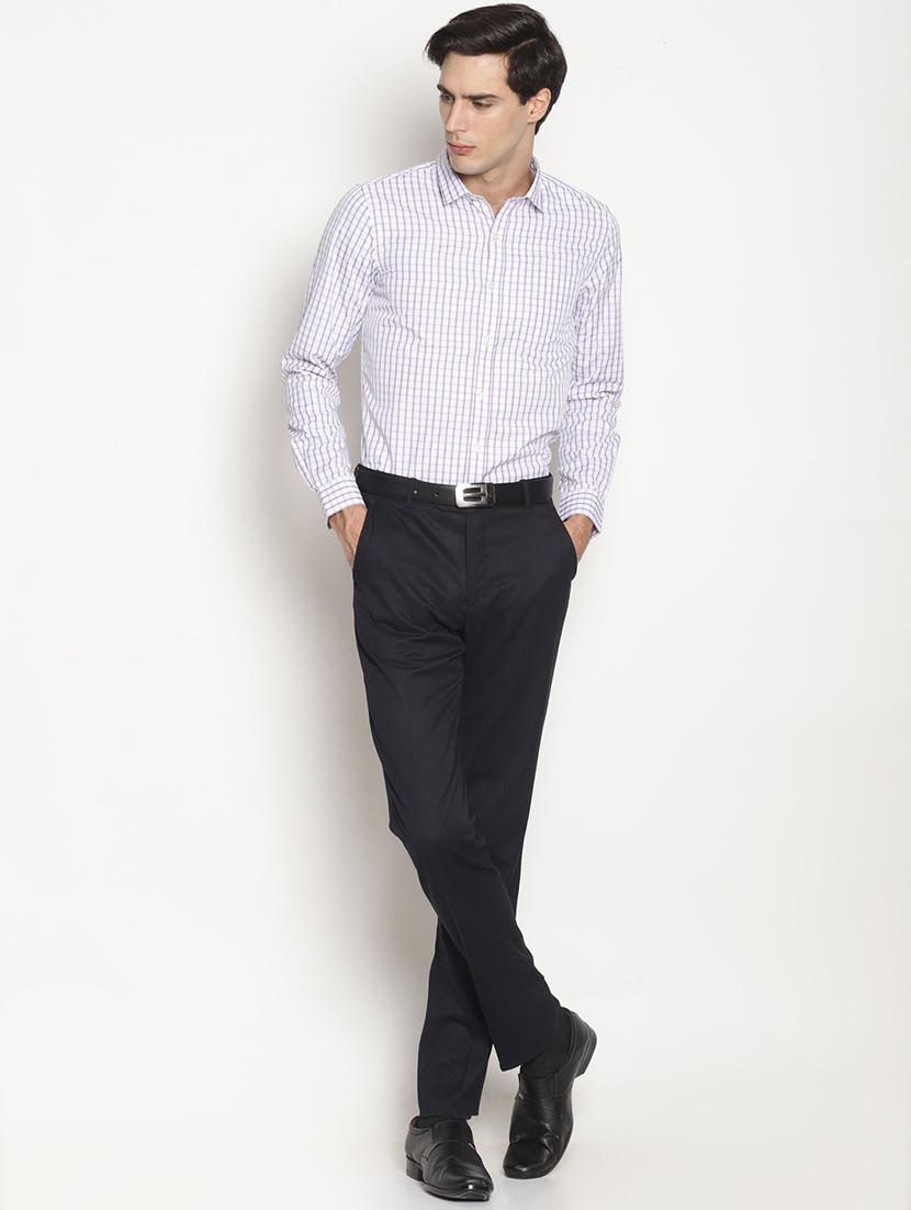 white checkered formal shirt - 16261539 - Zoom Image - 4