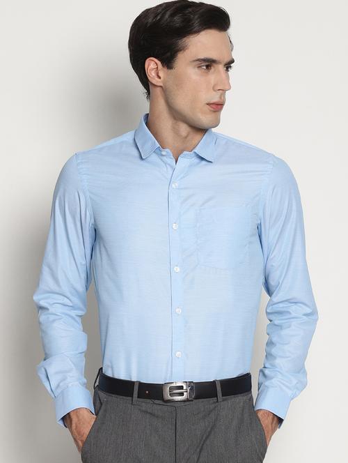 blue solid formal shirt - 16261547 - Very Small Image - 1