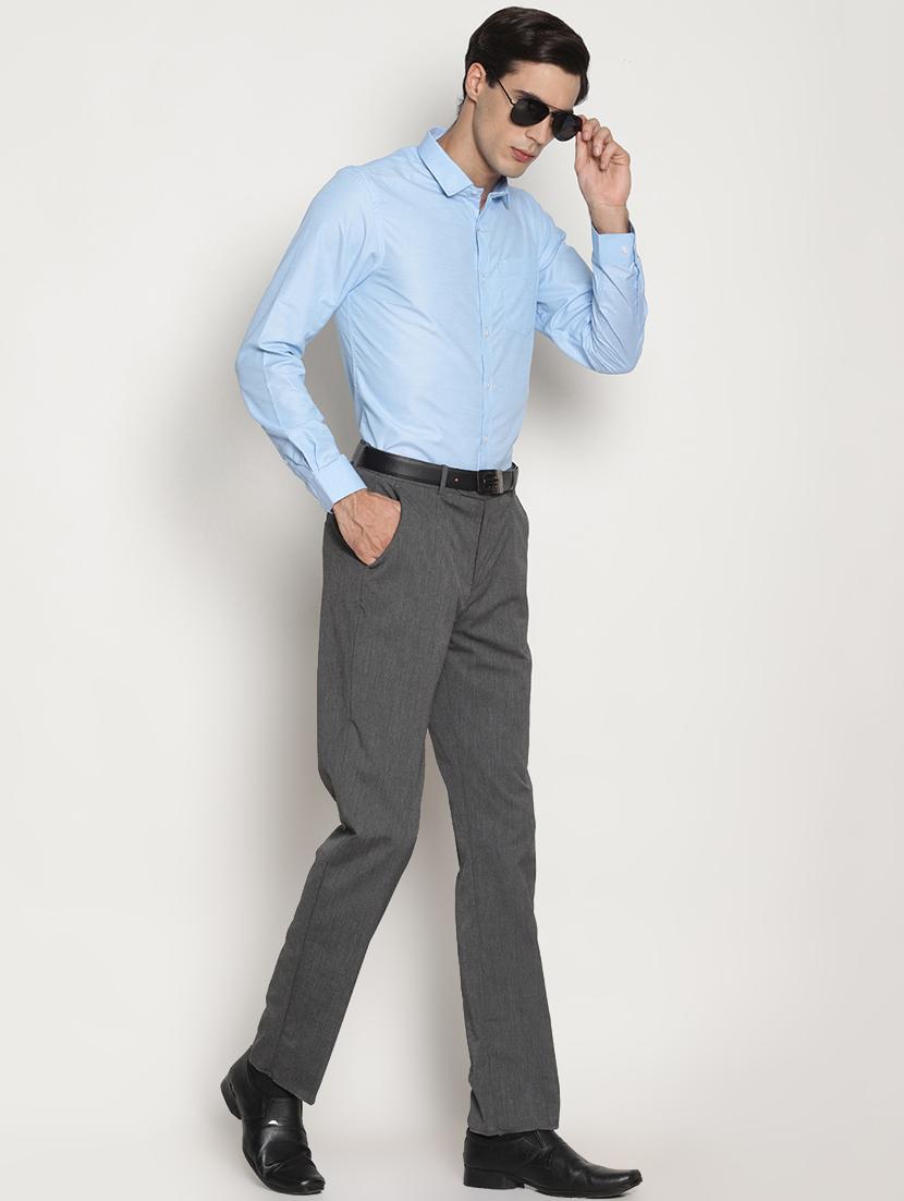 blue solid formal shirt - 16261547 - Zoom Image - 4