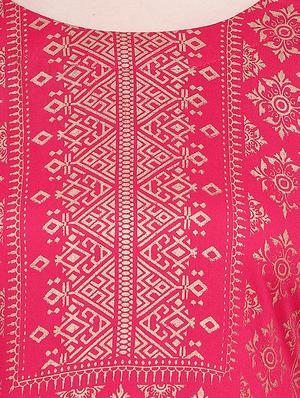 foil printed straight kurta - 16261795 - Standard Image - 4