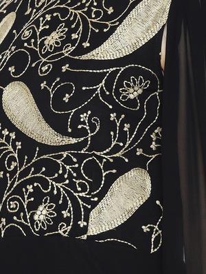 cape detail embroidered gown - 16262070 - Standard Image - 4