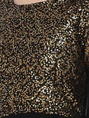 slit sleeved sequined gown - 16262072 - Standard Image - 4
