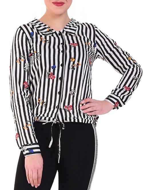 floral striped button up top - 16262725 - Standard Image - 1