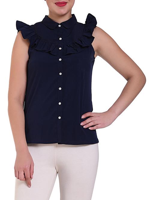 ruffle detail button up top - 16262762 - Standard Image - 1