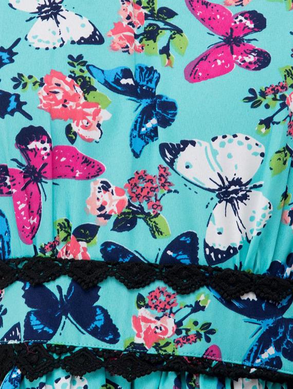 Butterfly print layered dress - 16263170 - Zoom Image - 4
