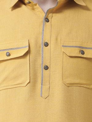 yellow pathani ethnic wear set - 16263300 - Standard Image - 4