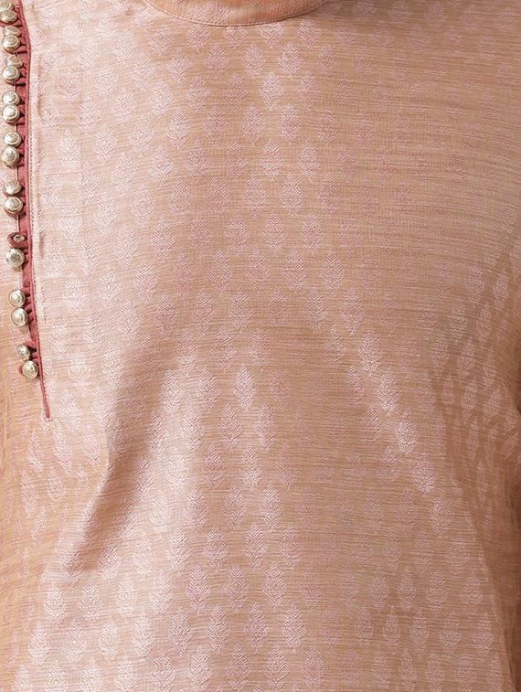 pink pure silk long kurta - 16263896 - Zoom Image - 4