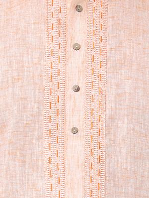 peach solid kurta pyjama set - 16264070 - Standard Image - 4