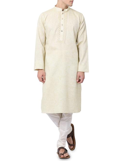 yellow cotton kurta pyjama set - 16264071 - Standard Image - 1