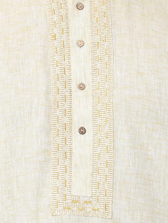 yellow cotton kurta pyjama set - 16264071 - Zoom Image - 4