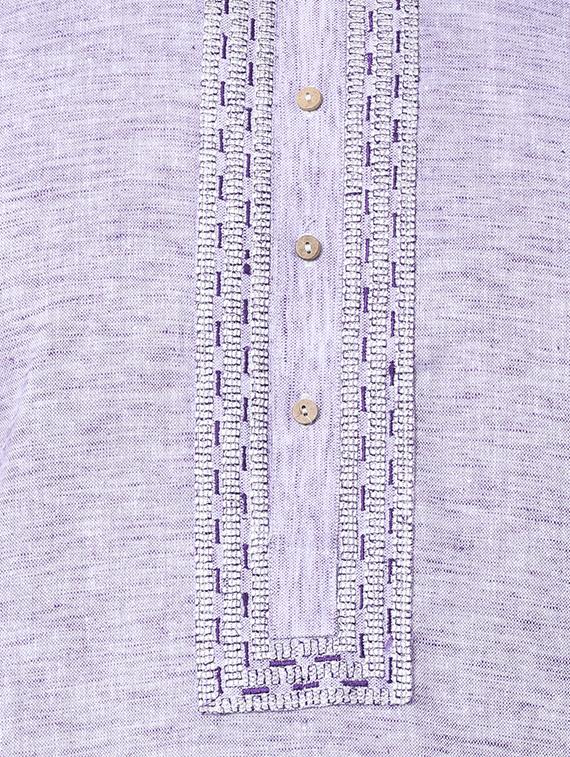 purple cotton kurta pyjama set - 16264072 - Zoom Image - 4