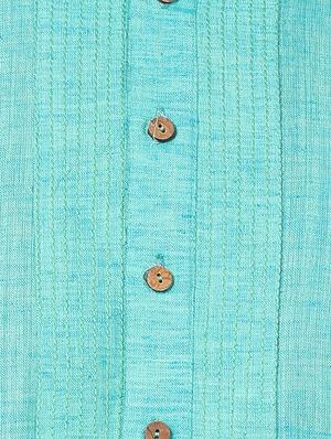 aqua blue solid kurta pyjama set - 16264075 - Standard Image - 4
