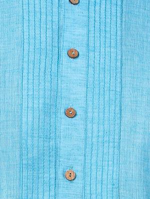 blue cotton kurta pyjama set - 16264077 - Standard Image - 4