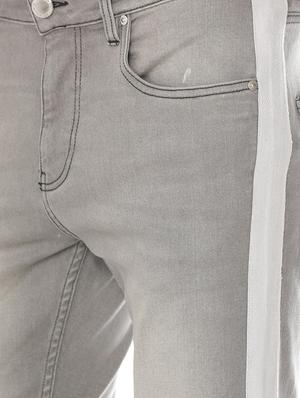 grey denim side tape jeans - 16265154 - Standard Image - 4