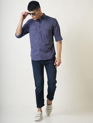 blue printed casual shirt - 16265212 - Standard Image - 4