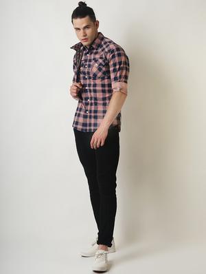 pink checkered casual shirt - 16265214 - Standard Image - 4