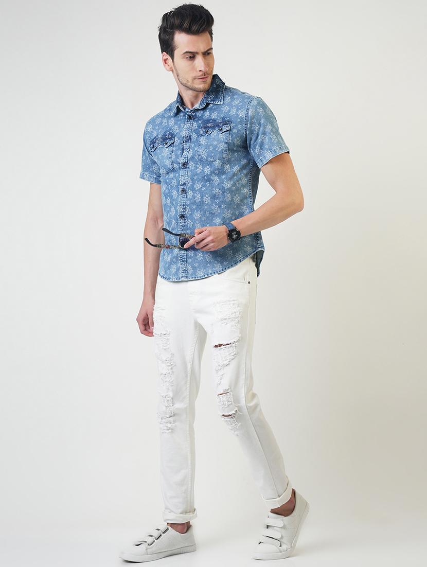 blue floral printed casual shirt - 16265229 - Zoom Image - 4