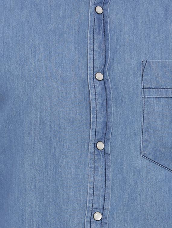blue denim casual shirt - 16265283 - Zoom Image - 4