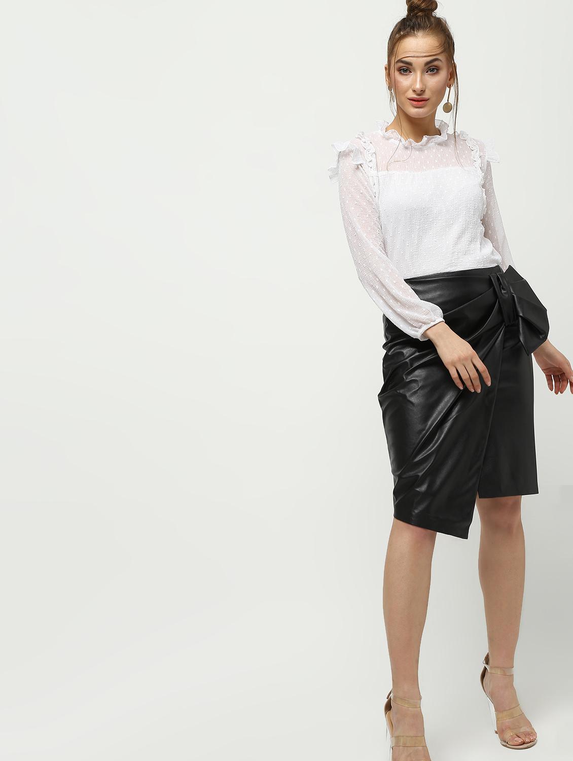 ruffle trim dobby top - 16265295 - Zoom Image - 4