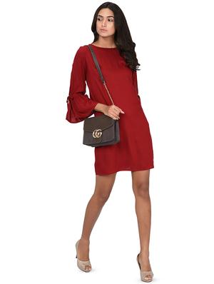 tie knot sleeved shift dress - 16265309 - Standard Image - 4