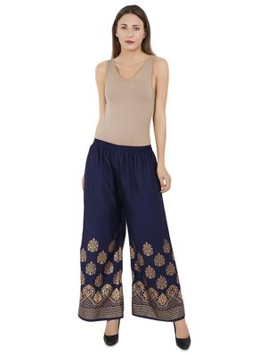 foil print rayon palazzo - 16265590 - Standard Image - 4