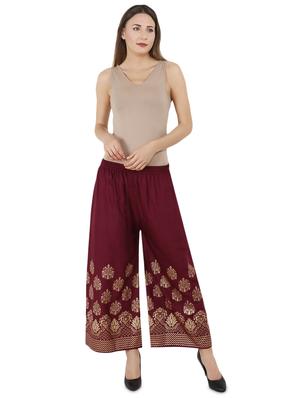 foil print flared palazzo - 16265593 - Standard Image - 4