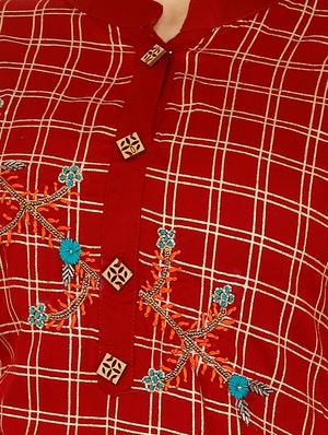 Checkered kurta palazzo set - 16266261 - Standard Image - 4