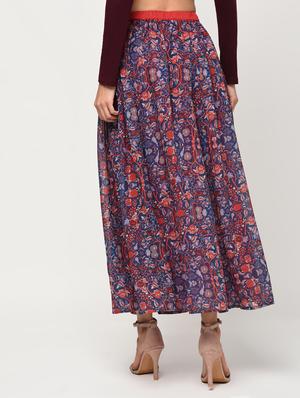 high rise drawstring floral skirt - 16266297 - Standard Image - 4