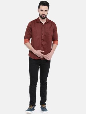 red solid casual shirt - 16268437 - Standard Image - 4