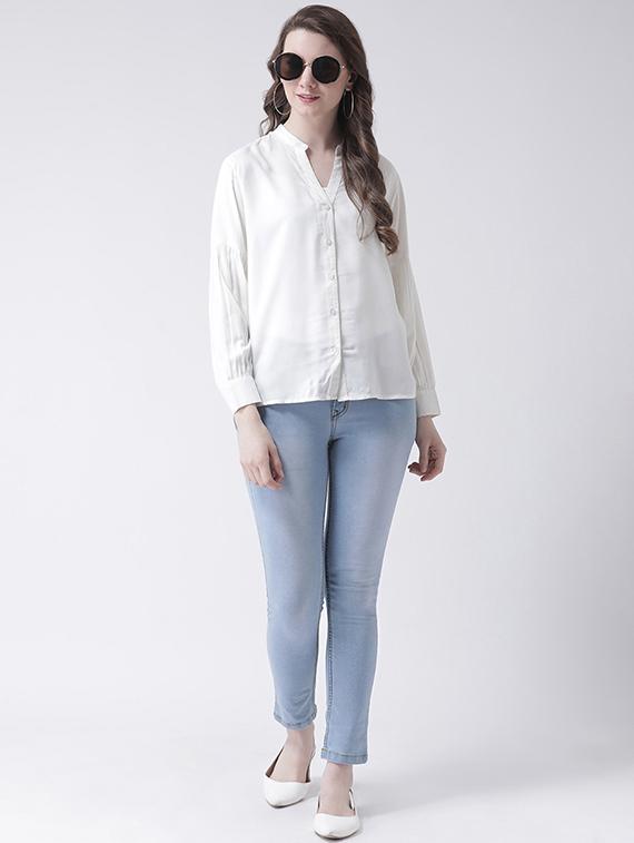 back pleat solid shirt - 16269557 - Zoom Image - 4