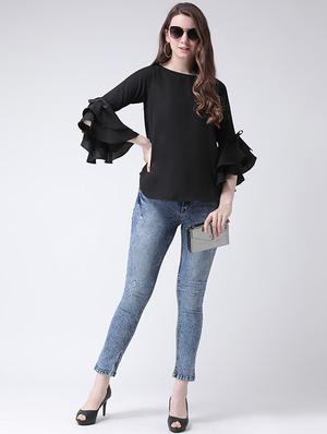 layered ruffle boat neck top - 16269567 - Standard Image - 4