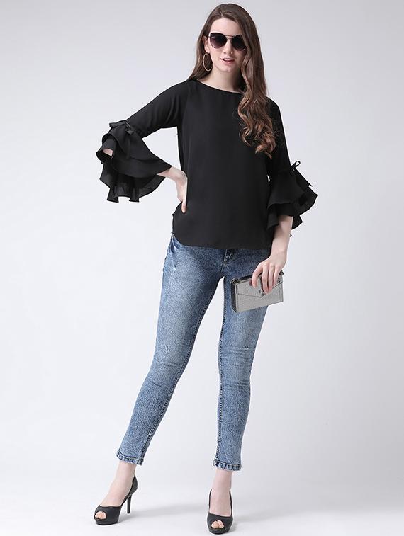 layered ruffle boat neck top - 16269567 - Zoom Image - 4