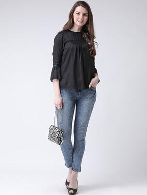 lace string flute sleeves top - 16269569 - Standard Image - 4